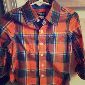 Toddler boys checked button up shirts